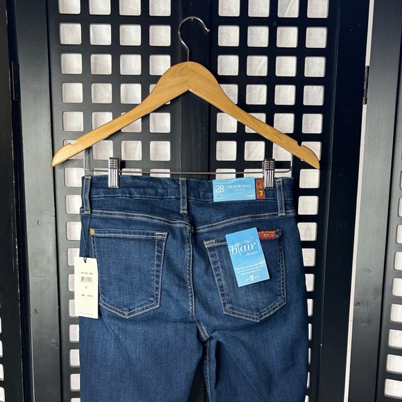 💙7 For All Mankind Blair The Ankle Jeans Women's 28 NWT Dark Wash Distressed💙 - Picture 9 of 16